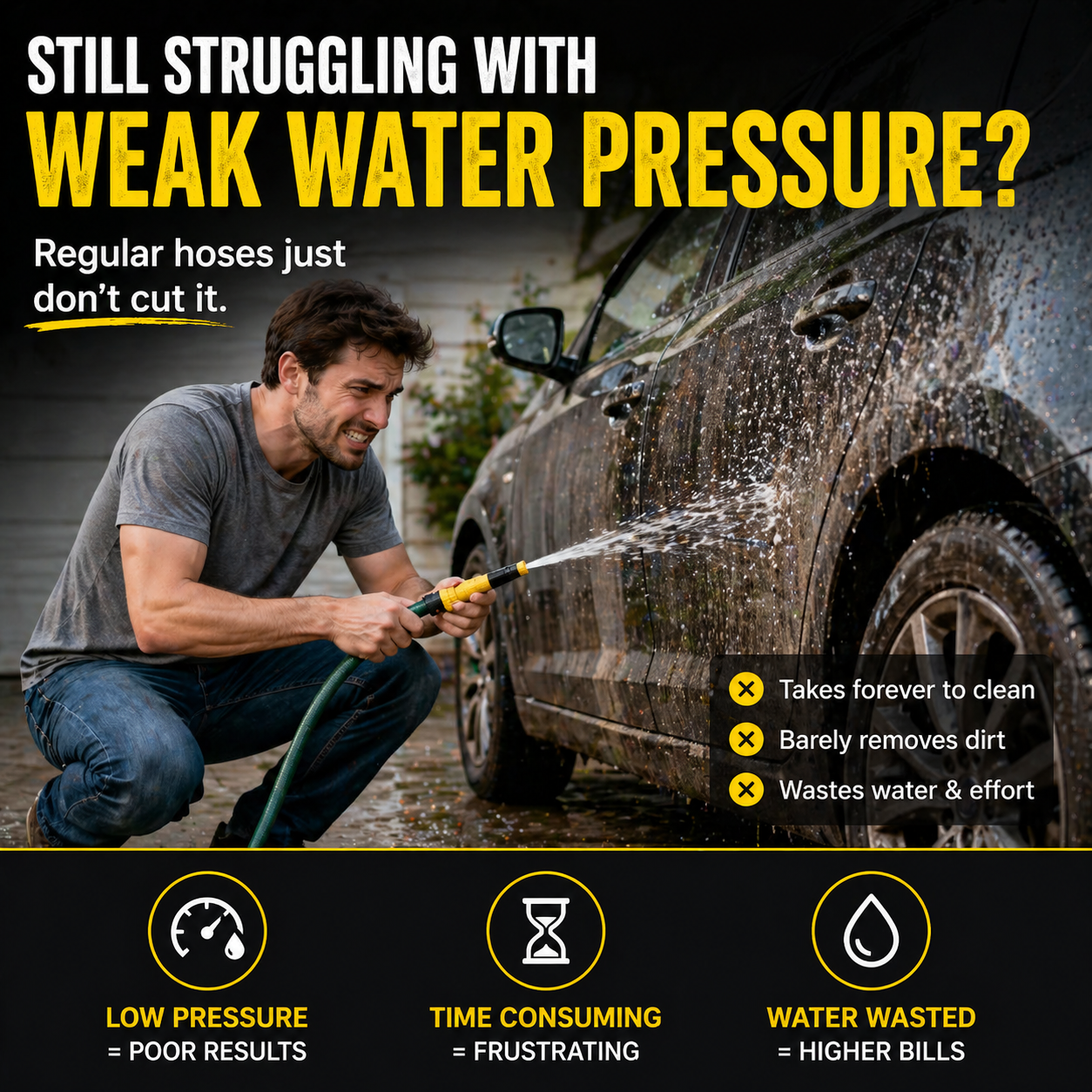 High Pressure Hose Nozzle | Powerful Car Wash Spray