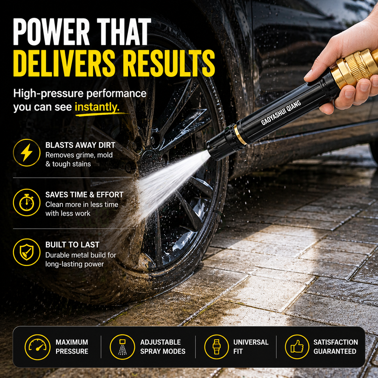 High Pressure Hose Nozzle | Powerful Car Wash Spray