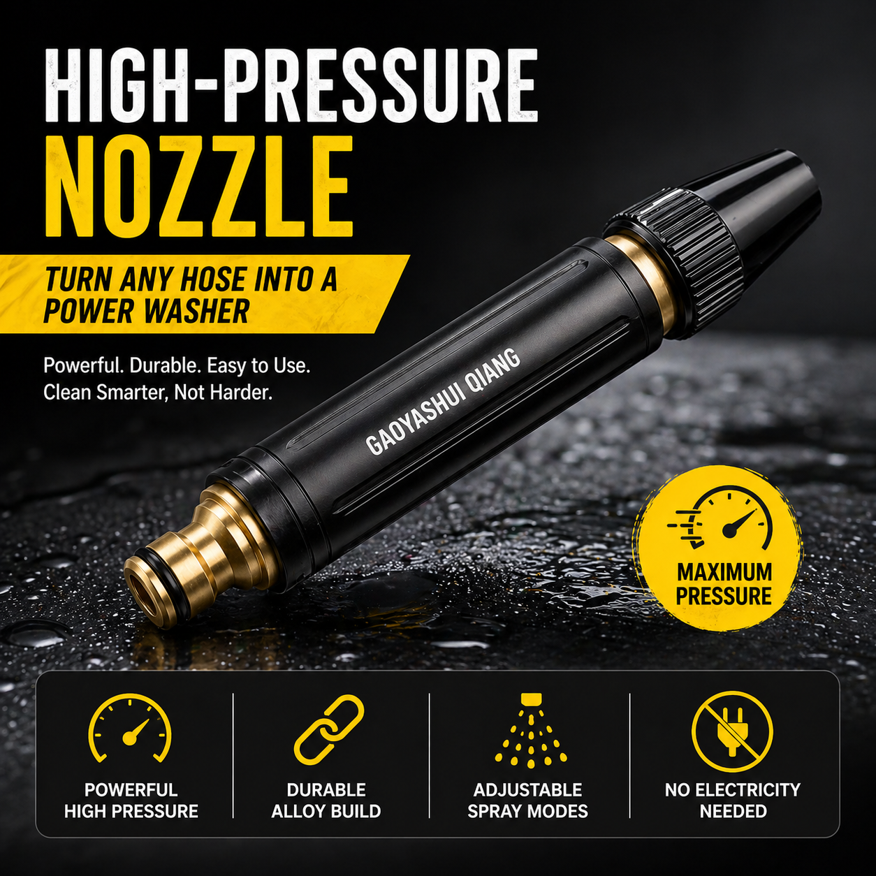 High Pressure Hose Nozzle | Powerful Car Wash Spray