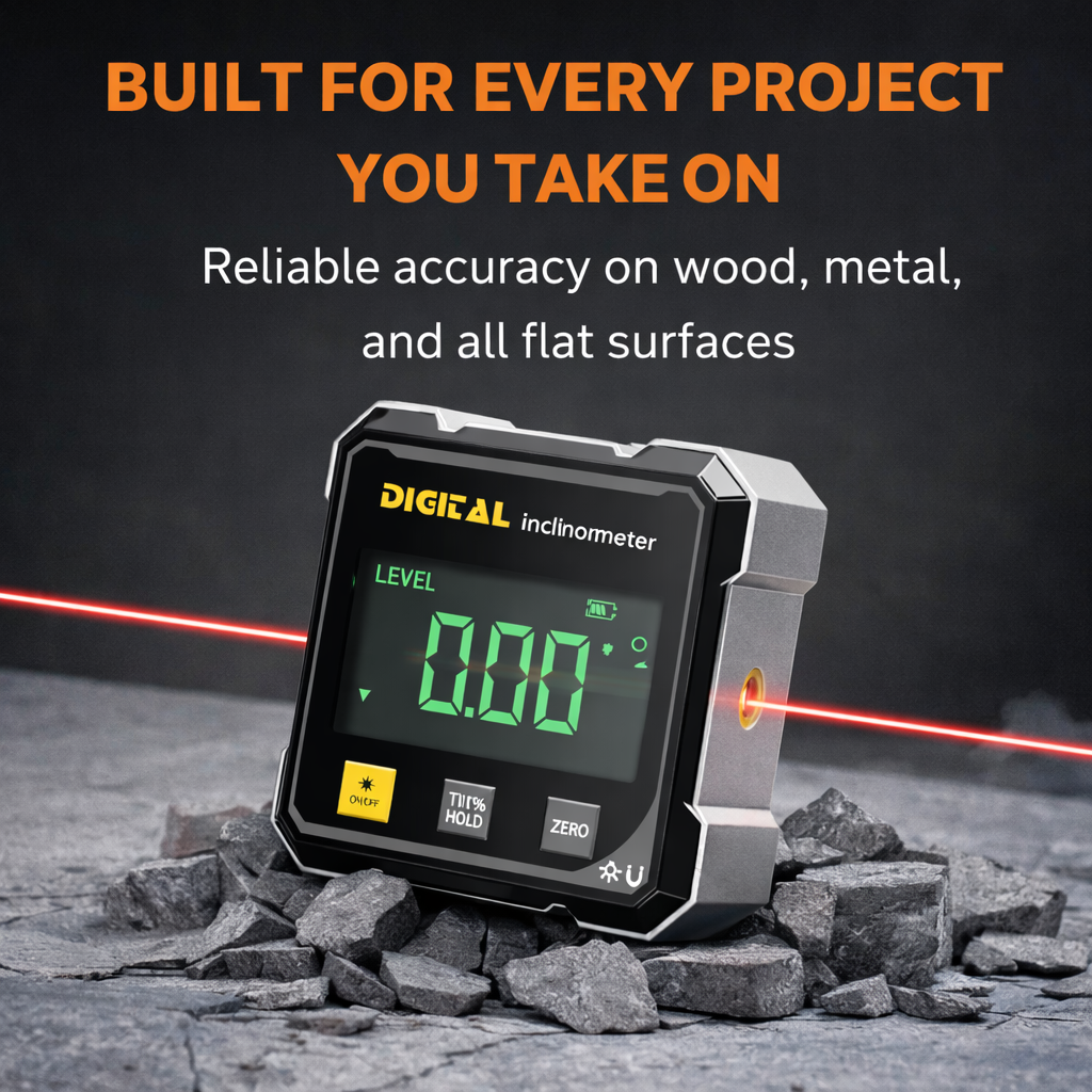 Magnetic Digital Angle Finder with Laser – Precision Level Tool