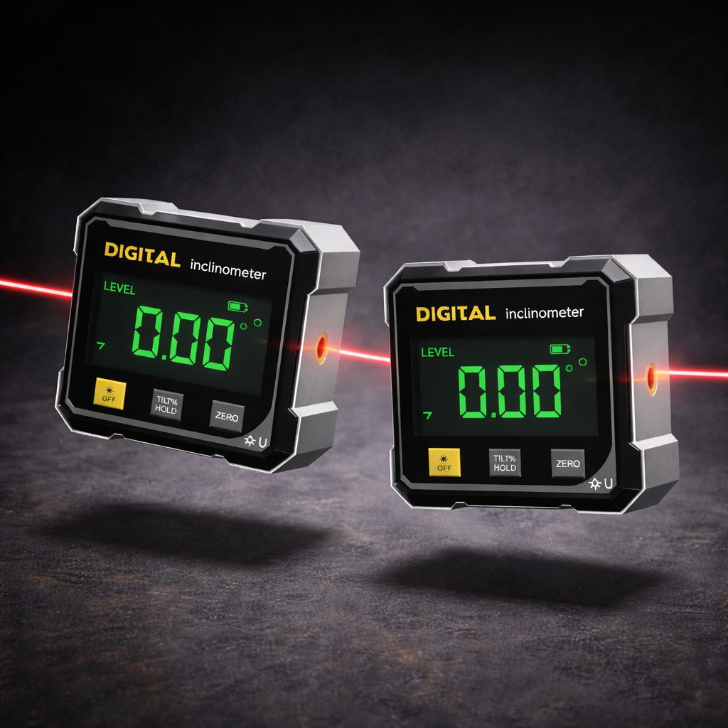 2x Magnetic Digital Angle Finder with Laser – Precision Level Tool